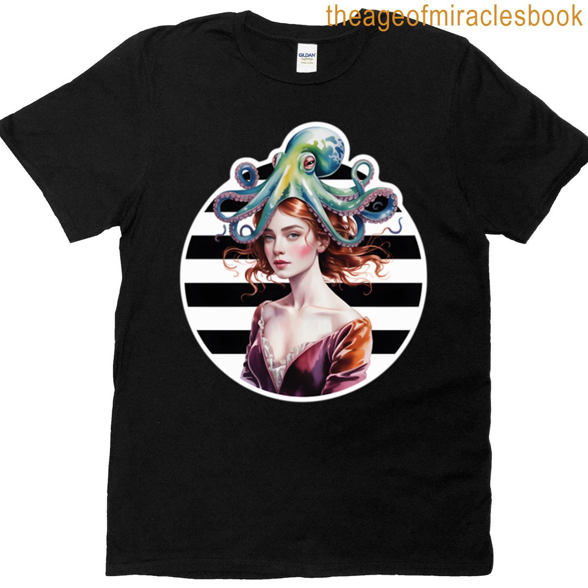 Red-haired Girl With Octopus T-shirt