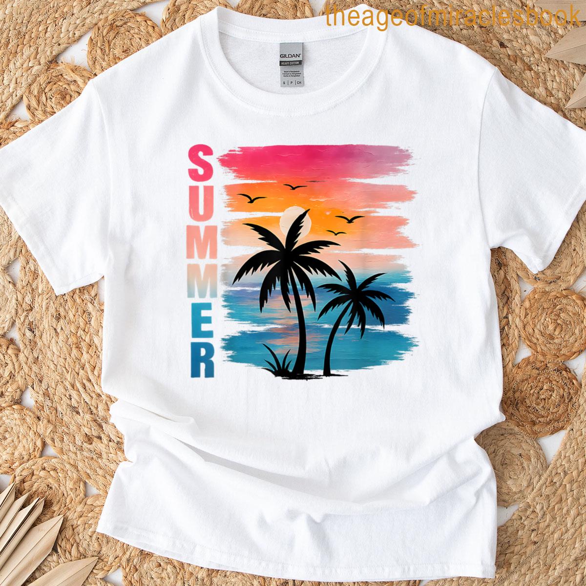 Summer Palm Trees Beach T-shirt