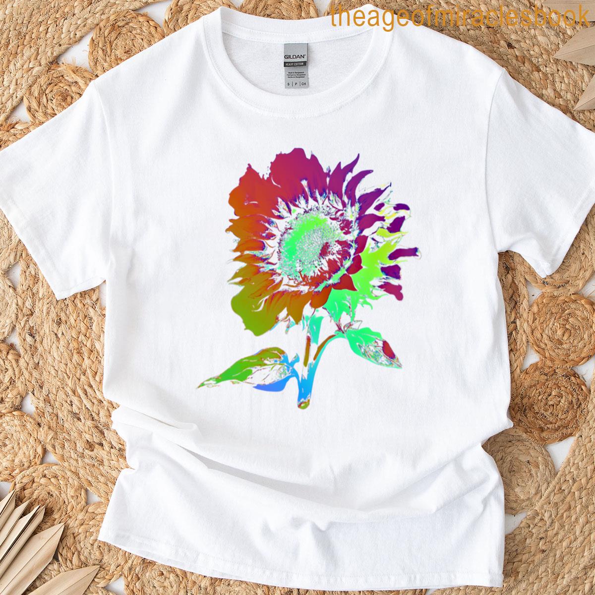 Sunflower Design Psychedelic Rainbow Version Oversized T-shirt