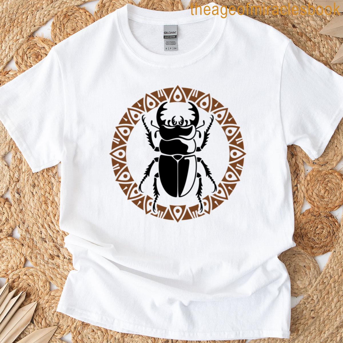 Tribal Geometric Beetle Frame Design T-shirt
