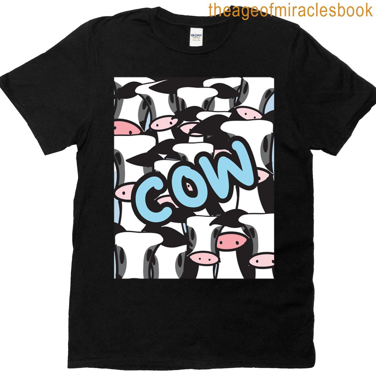 Cow Pattern Cute Black And White T-shirt