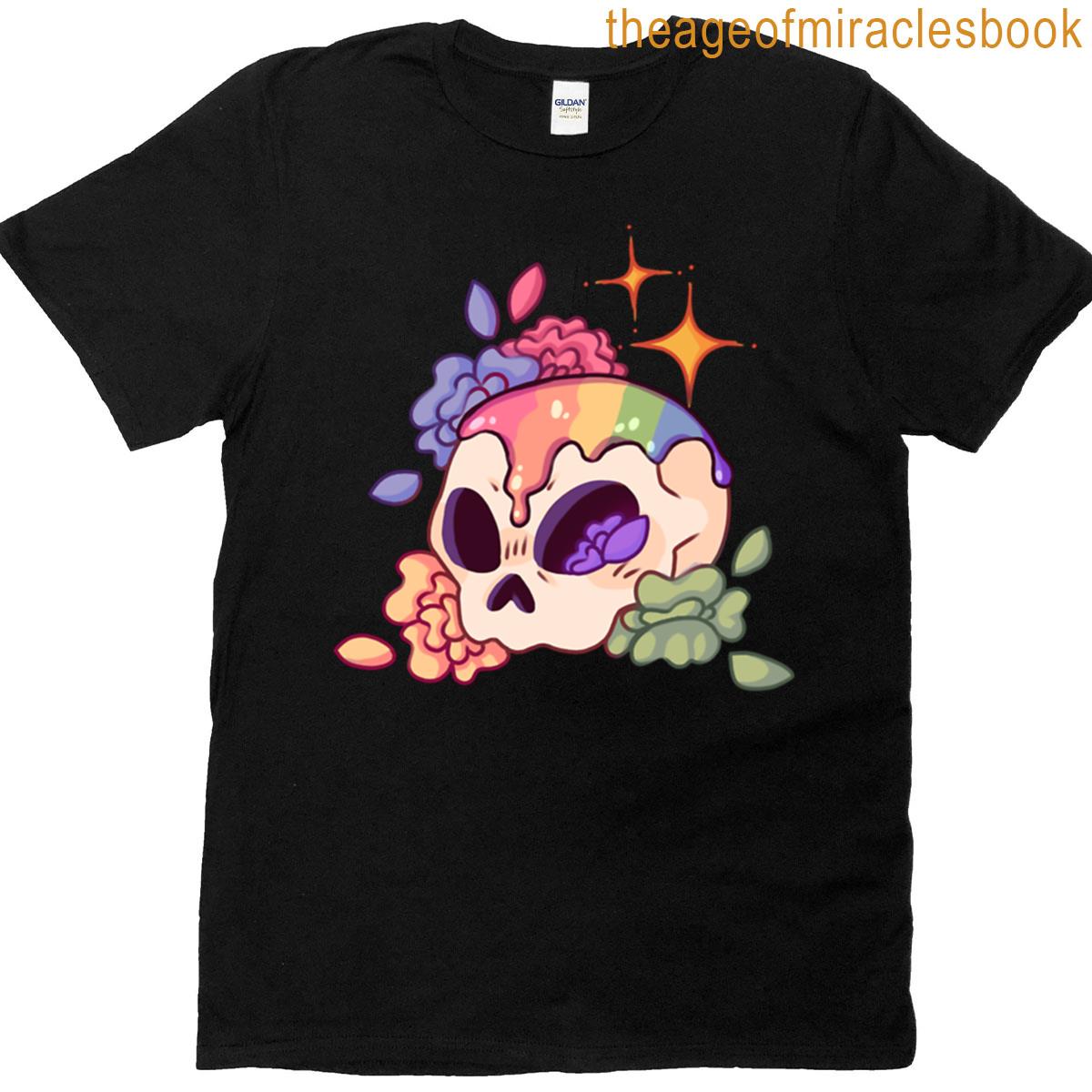 Flower Skull Rainbow T-shirt