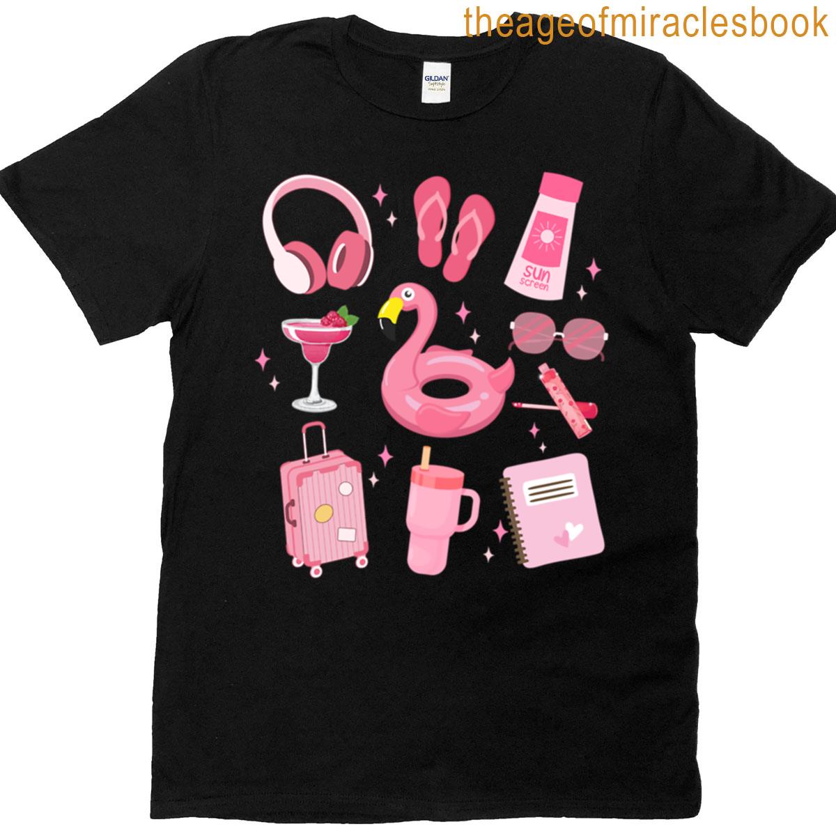 Pink Girly Summer Beach Vibes T-shirt