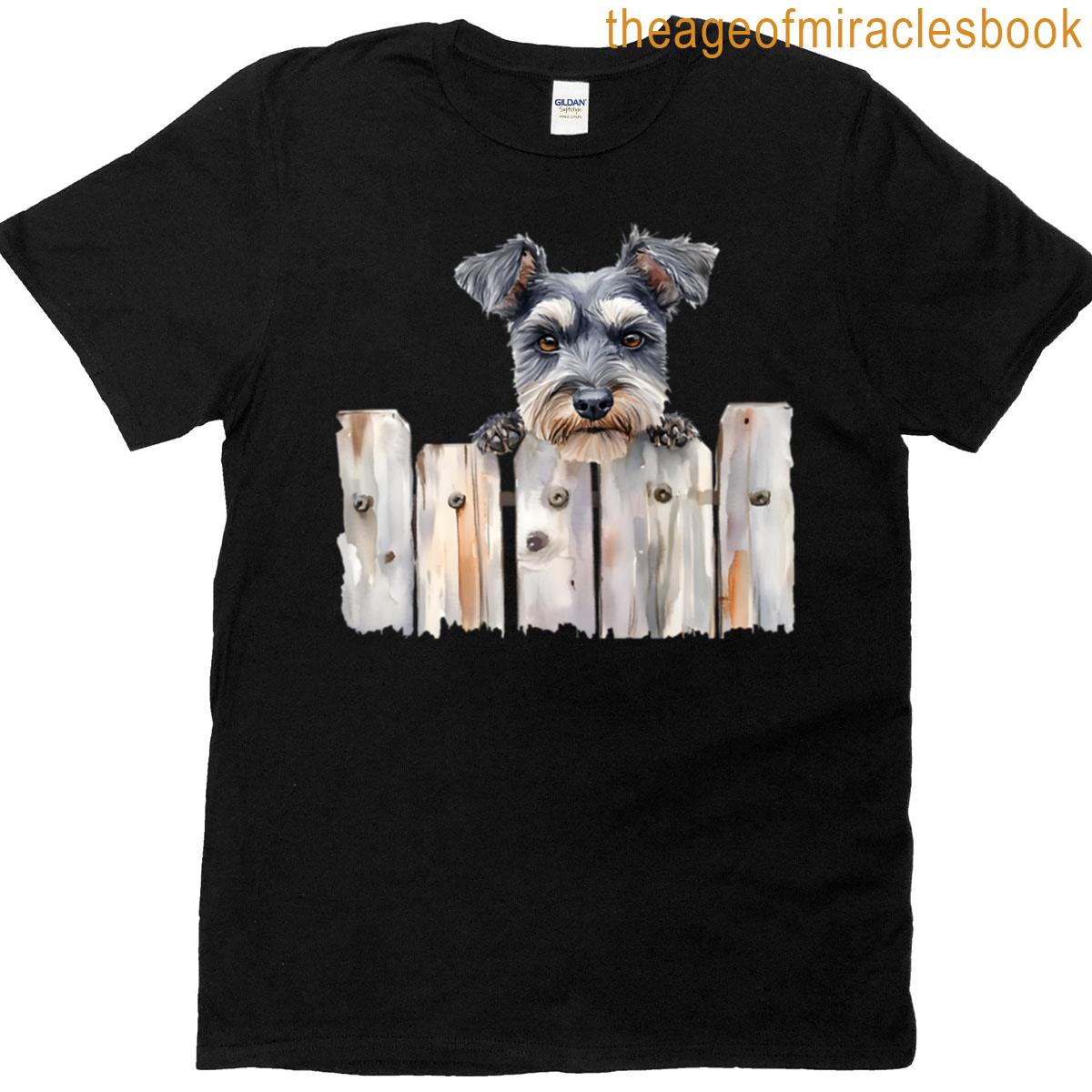 Schnauzer On The Fence T-shirt