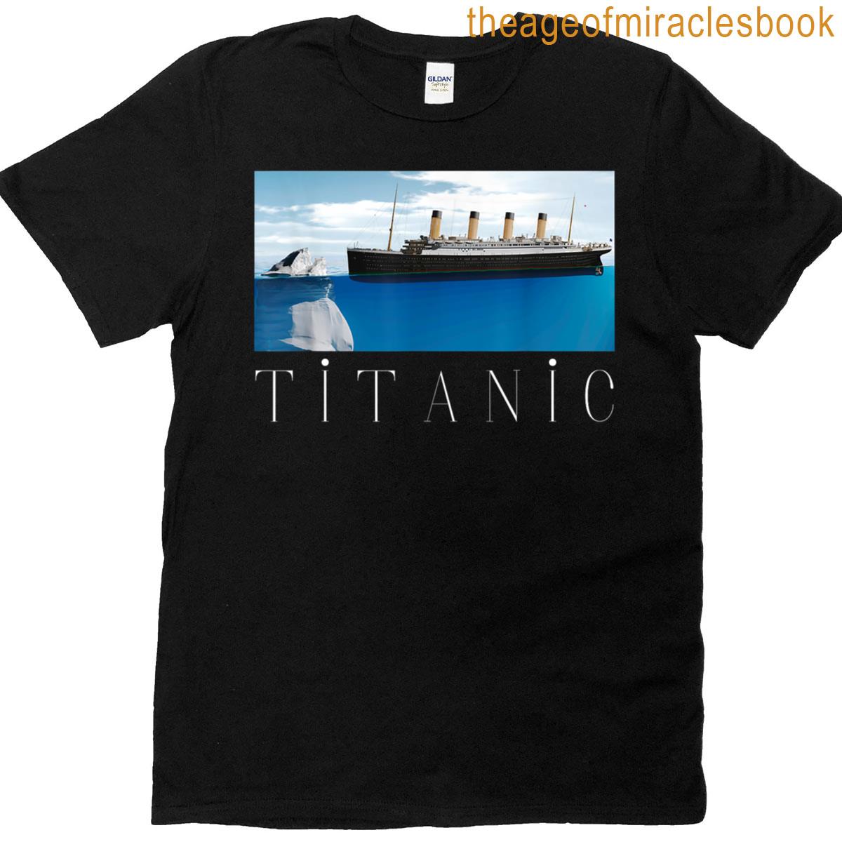 Titanic With Iceberg In Ocean T-shirt
