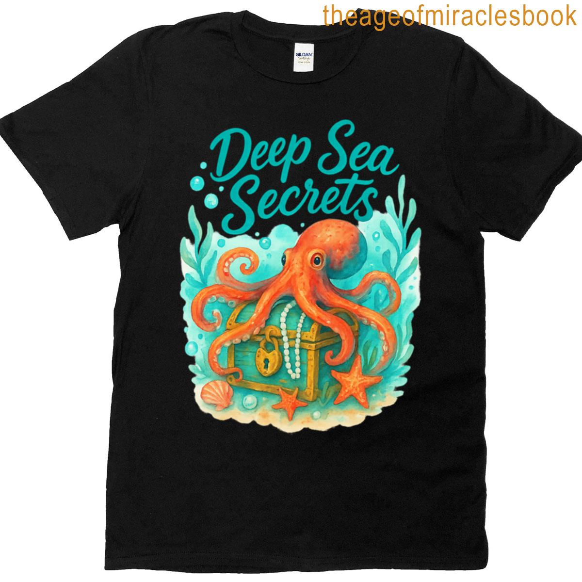 Deep Sea Secrets Octopus With Treasure Chest T-shirt