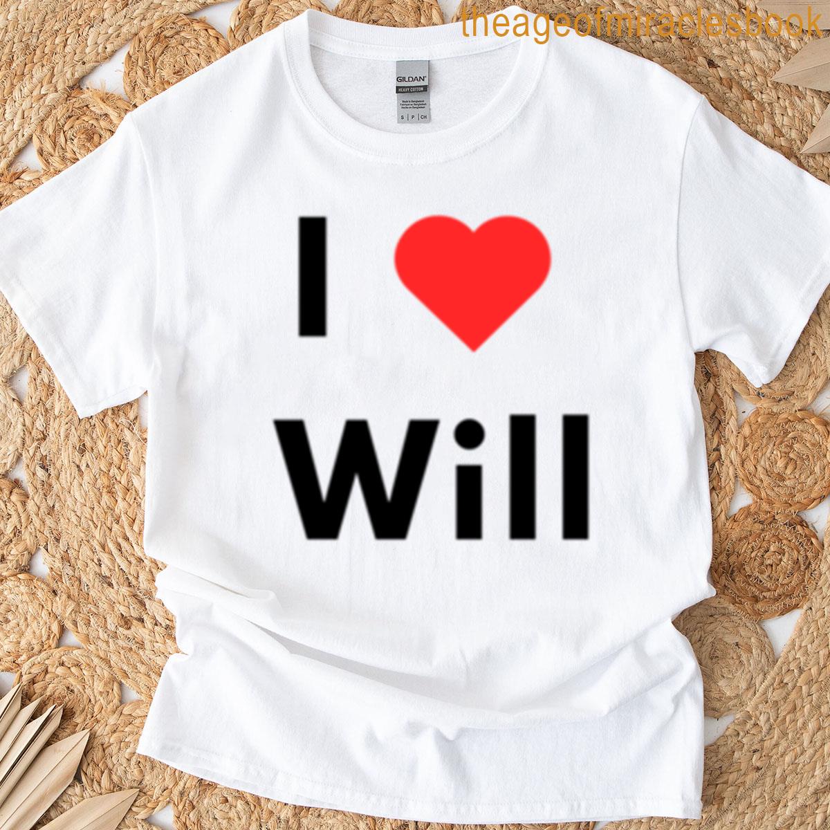I Heart Will Name Lettering T-shirt