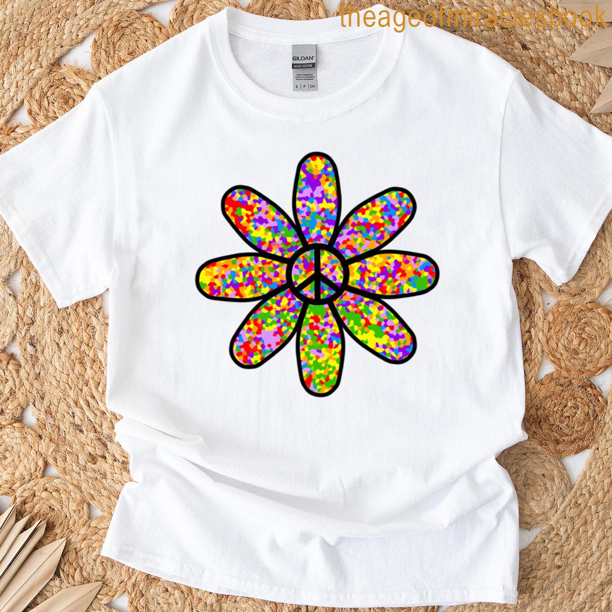 Peace Symbol 70s Rainbow T-shirt
