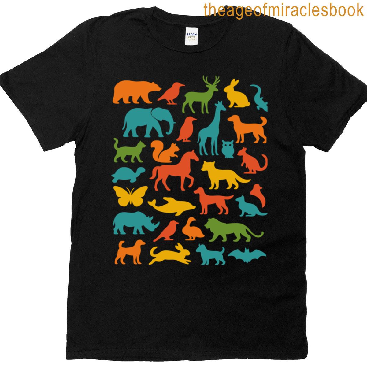 Colorful Wild Animals Graphic T-shirt