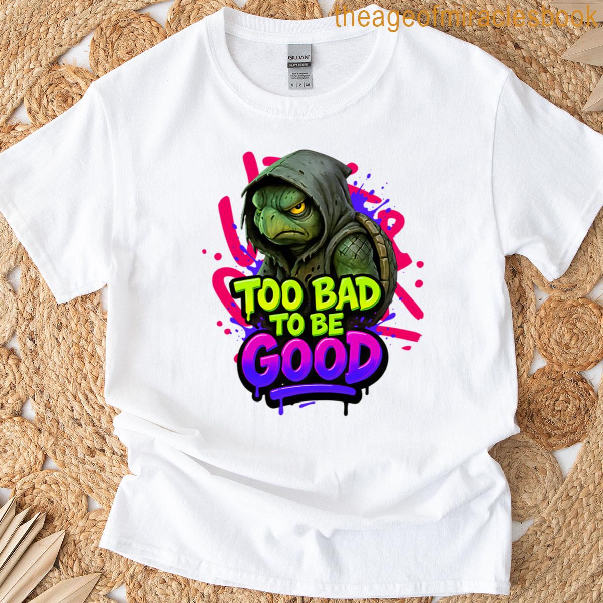 Neon Hooded Turtle Outcast Design T-shirt