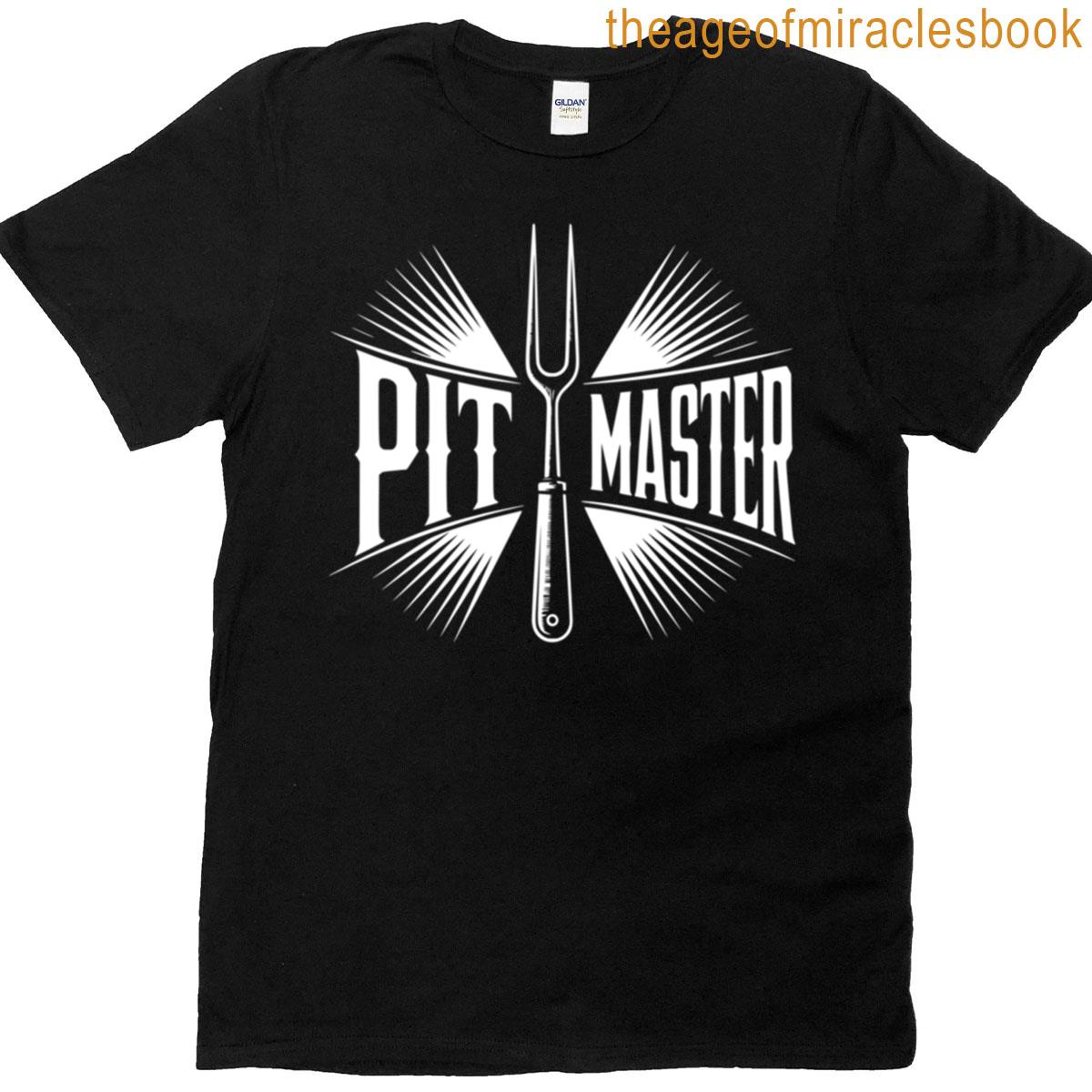 Pit Master Bbq Fork Emblem Summer Grillin Graphic T-shirt