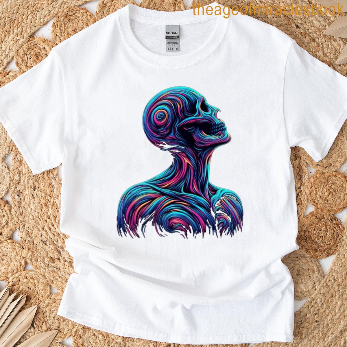 Psychedelic Mind Vibrant Skull Abstract T-shirt