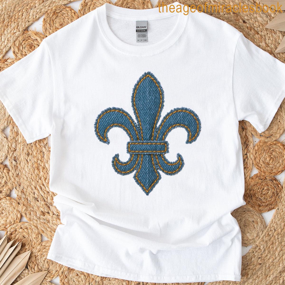 Quebec Fleur De Lys Blue Denim T-shirt
