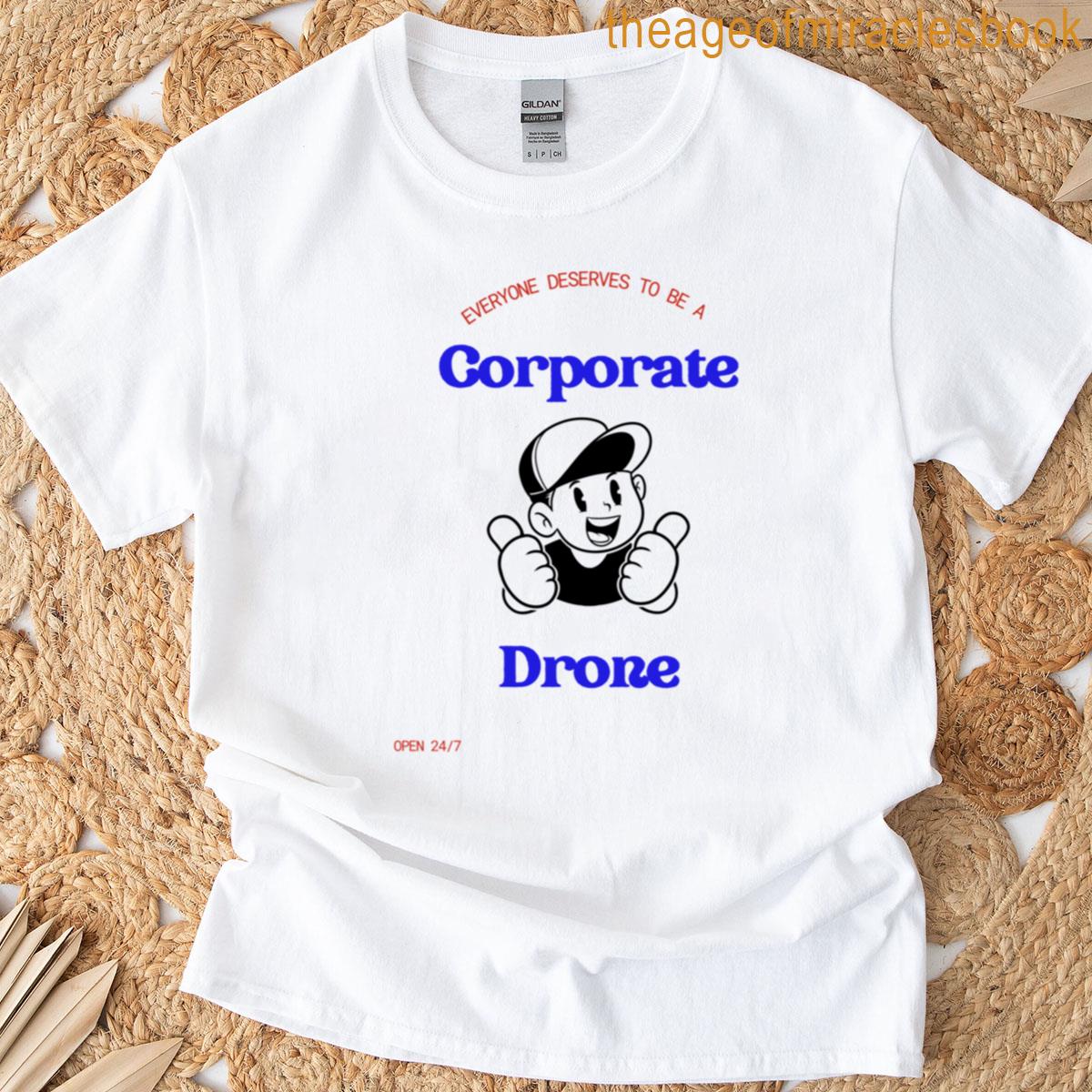 Corporate Drone Retro Sarcastic Design Boxy T-shirt