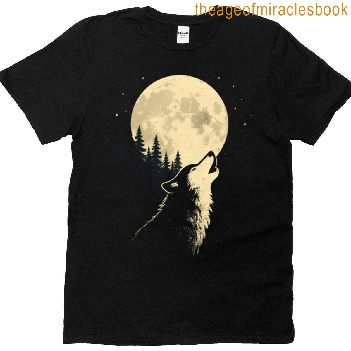 Howling Wolf Under Midnight Moon T-shirt
