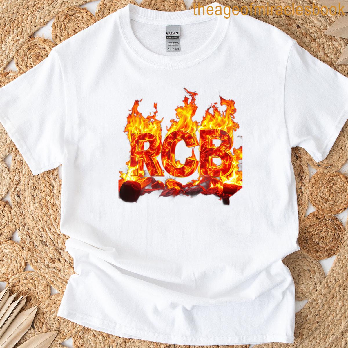 Rcb On Fire Blazing Passion In 3d Oversized T-shirt