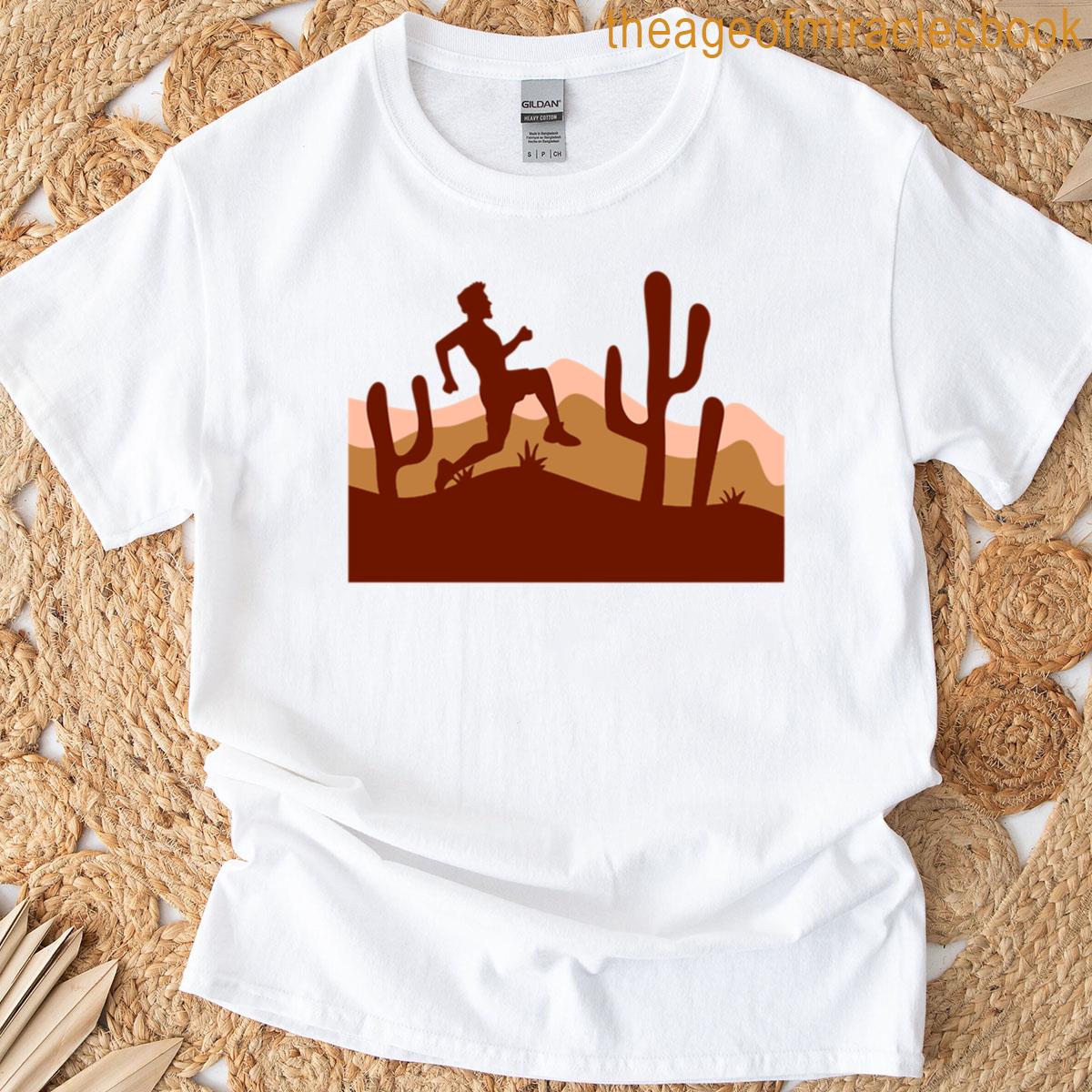Cacti Desert Man Running Fast Funny Running Fun T-shirt