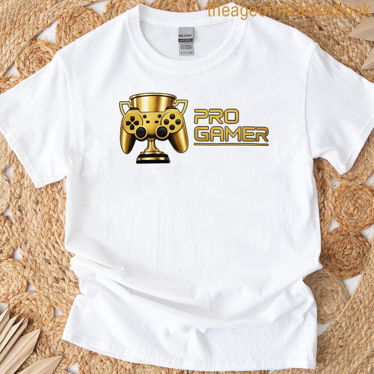 Pro Gamer Trophy Golden Controller Tee For Competitive Gamers T-shirt