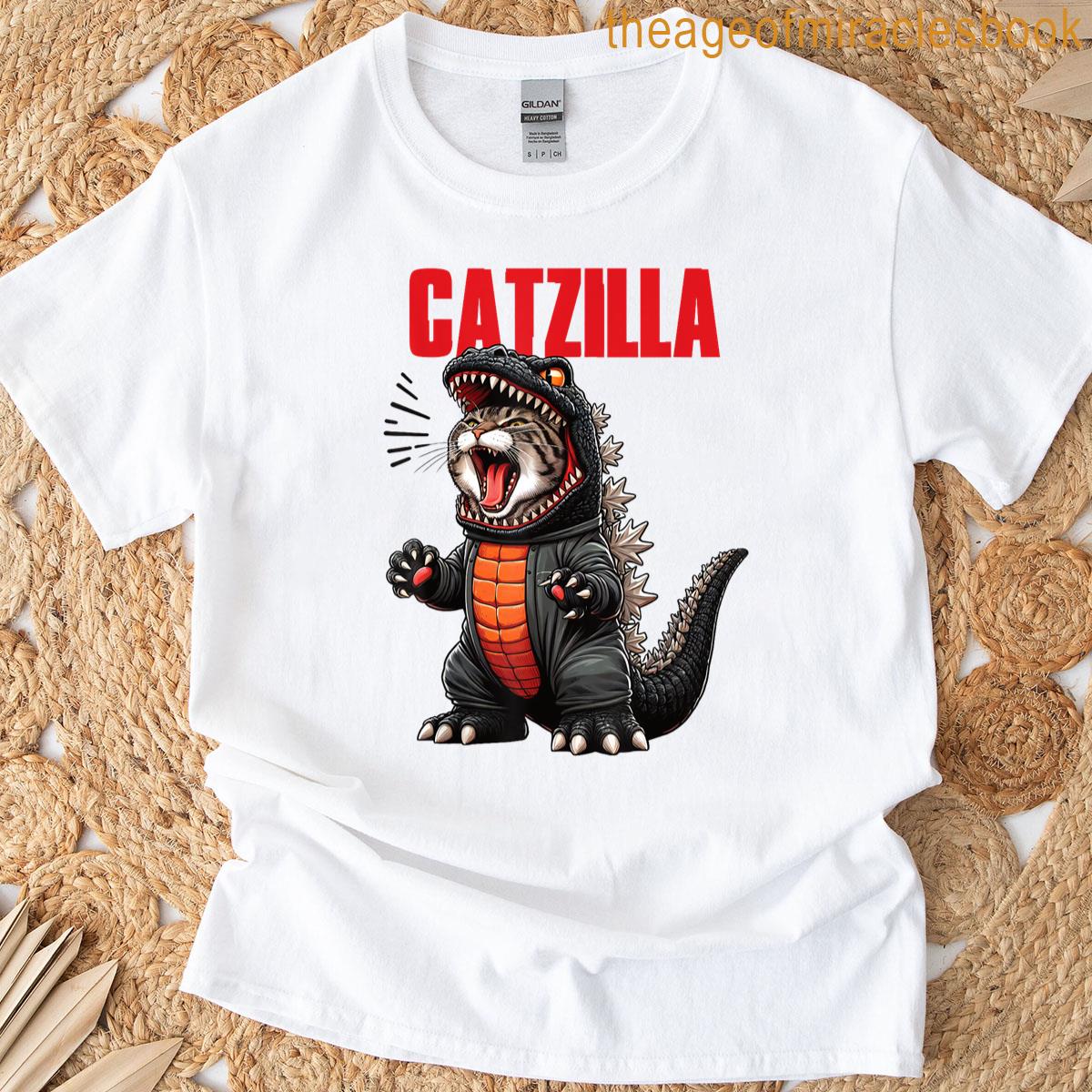 Cute Kitty Catzilla For Cat Moms Dads T-shirt