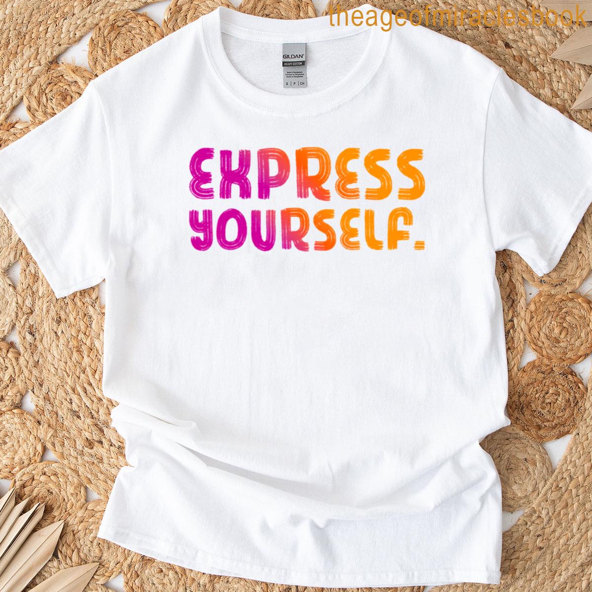 Express Yourself V2 – Fuchsia Orange Pumpkin Gradient T-shirt