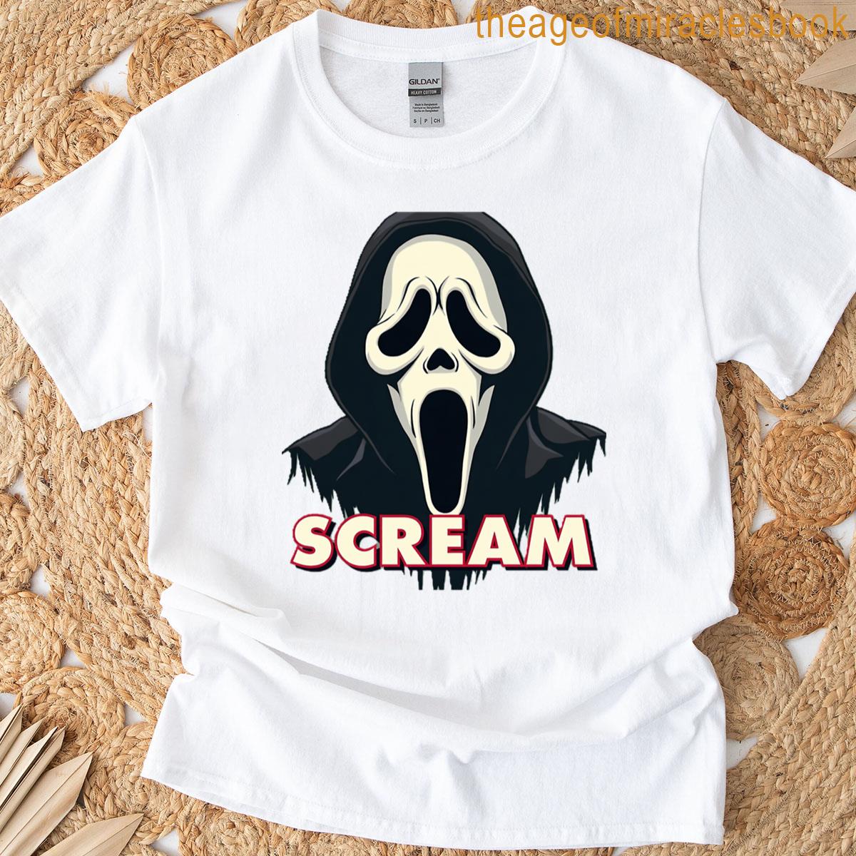 Fearful Scream In Haunting Mask T-shirt