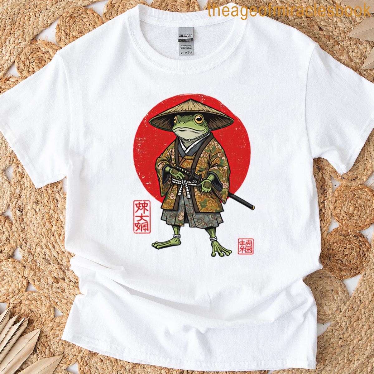 Frog Samurai With Red Sun T-shirt