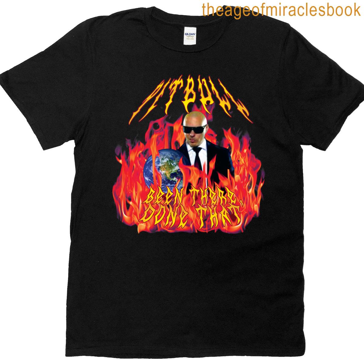 Heavy Metal Pitbull With Flames T-shirt