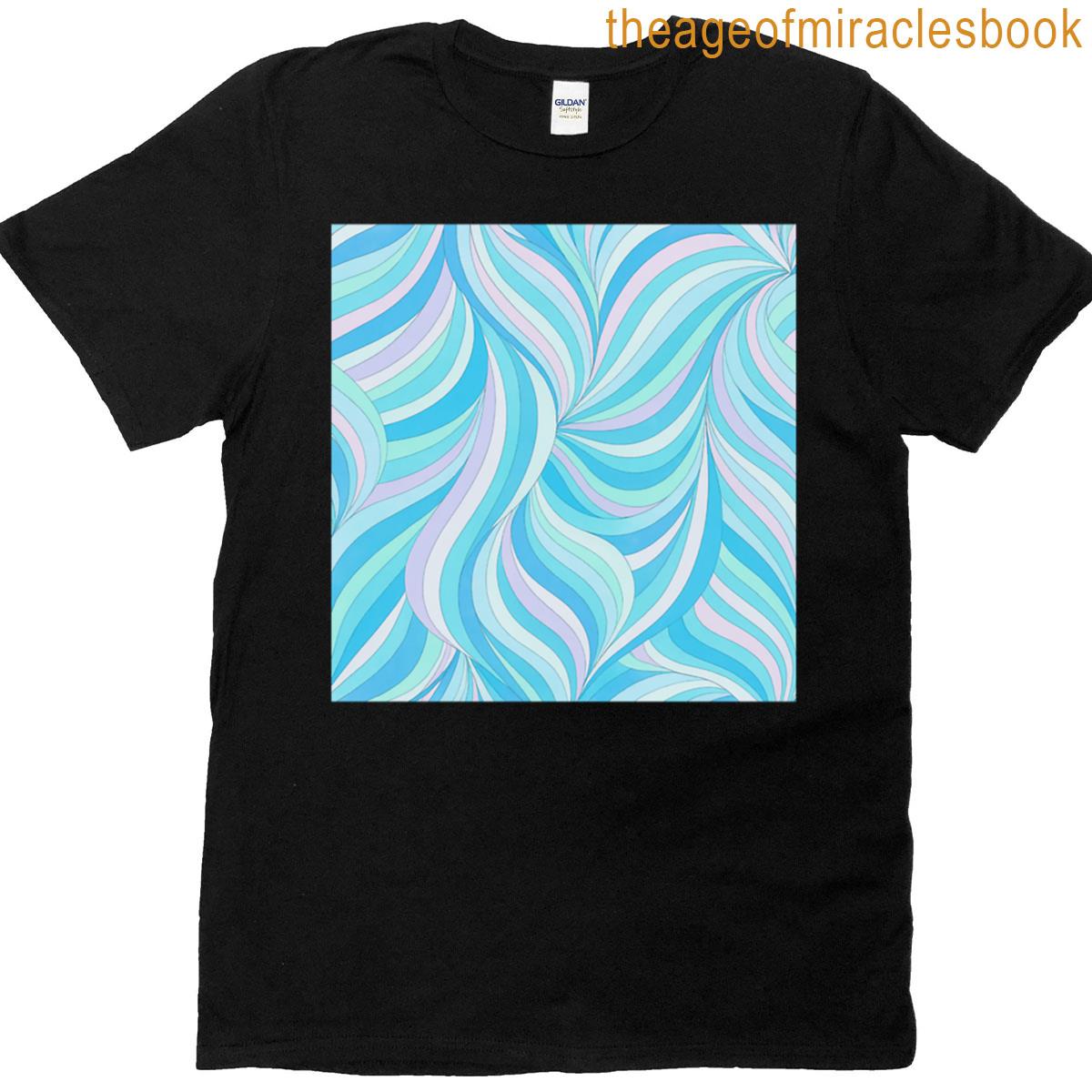 Pastel Blue Abstract Swirl Pattern Art T-shirt