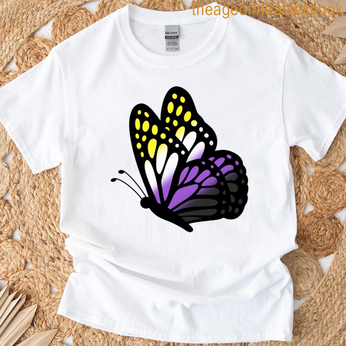 Butterfly Nonbinary Enby Pride T-shirt