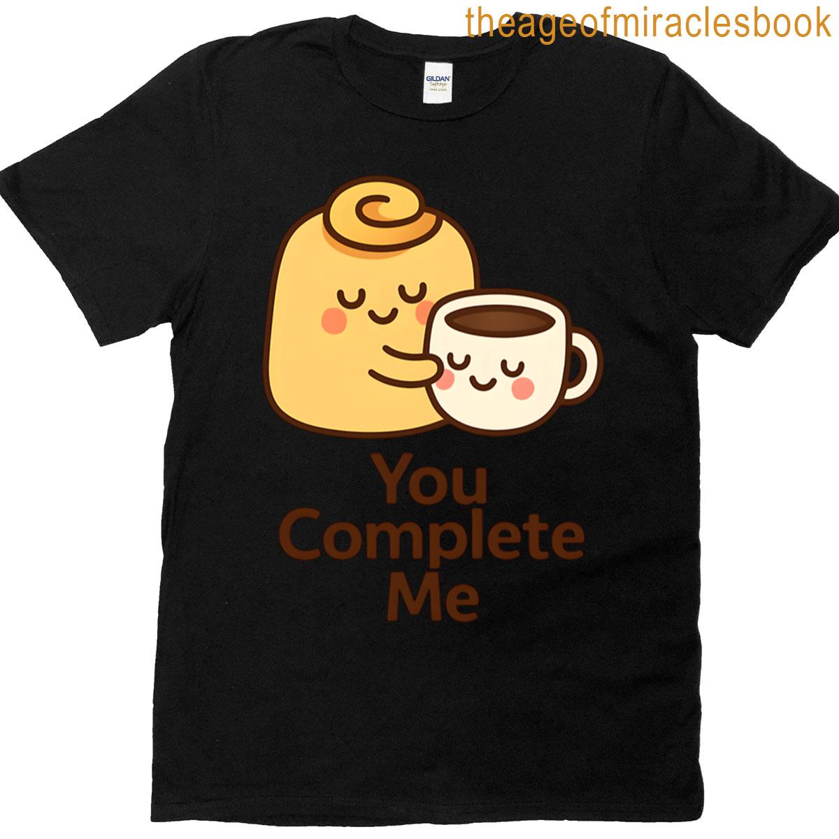 Cute Cinnamon Roll Coffee Hug Tee Oversized T-shirt