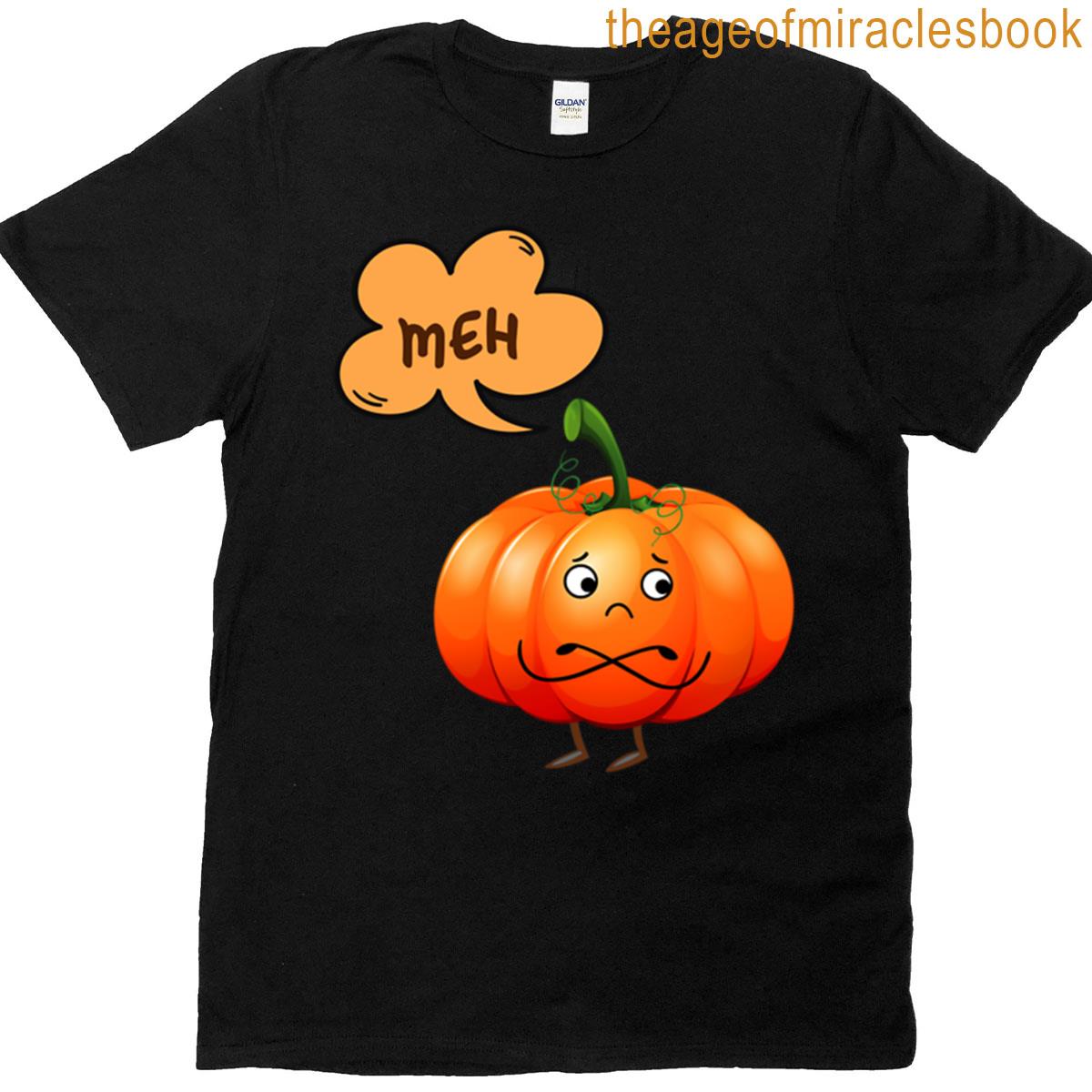 Cute Grumpy Pumpkin – Meh Face Funny Passive Aggressive Fall Design Oversized T-shirt