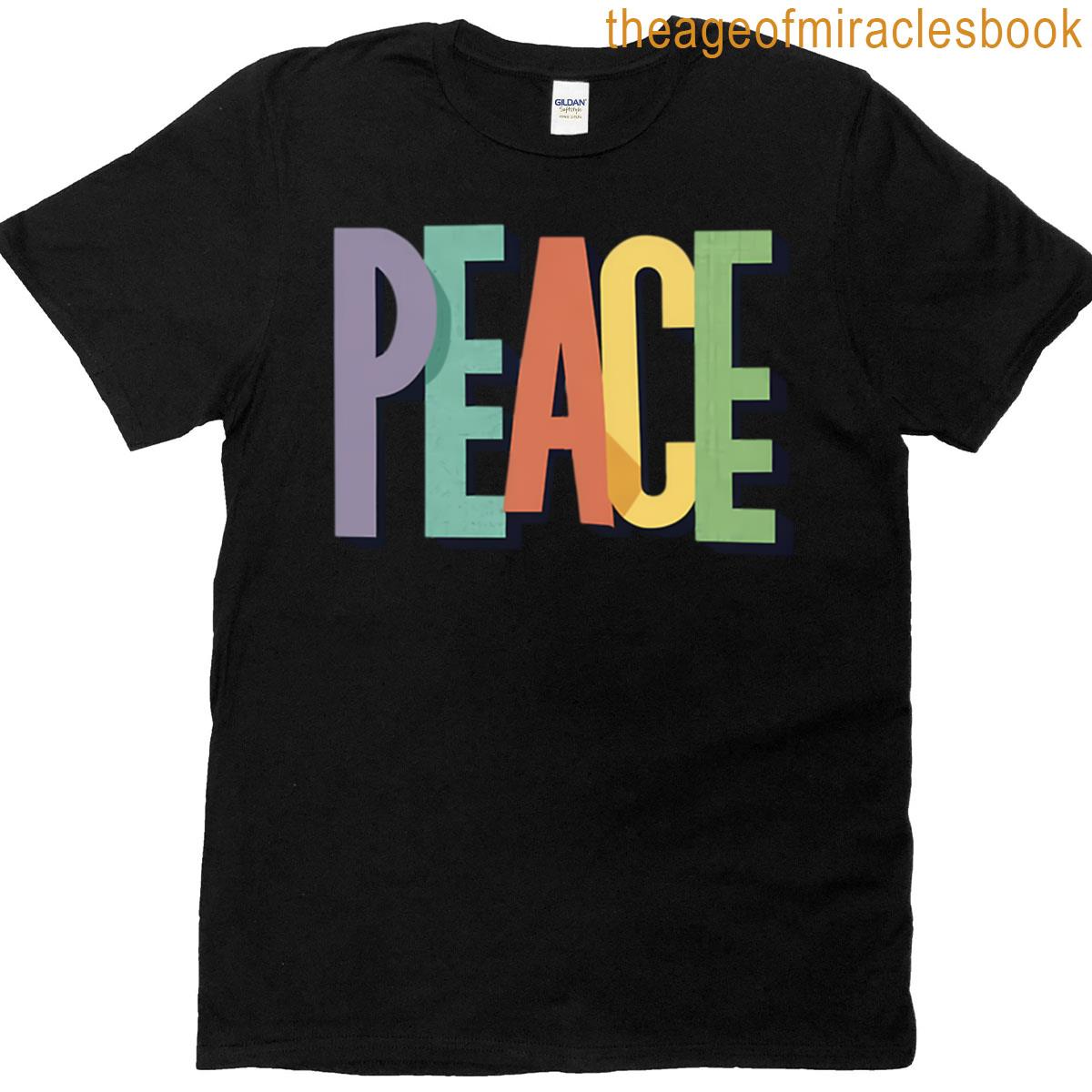 Multicolor Peace Typography T-shirt