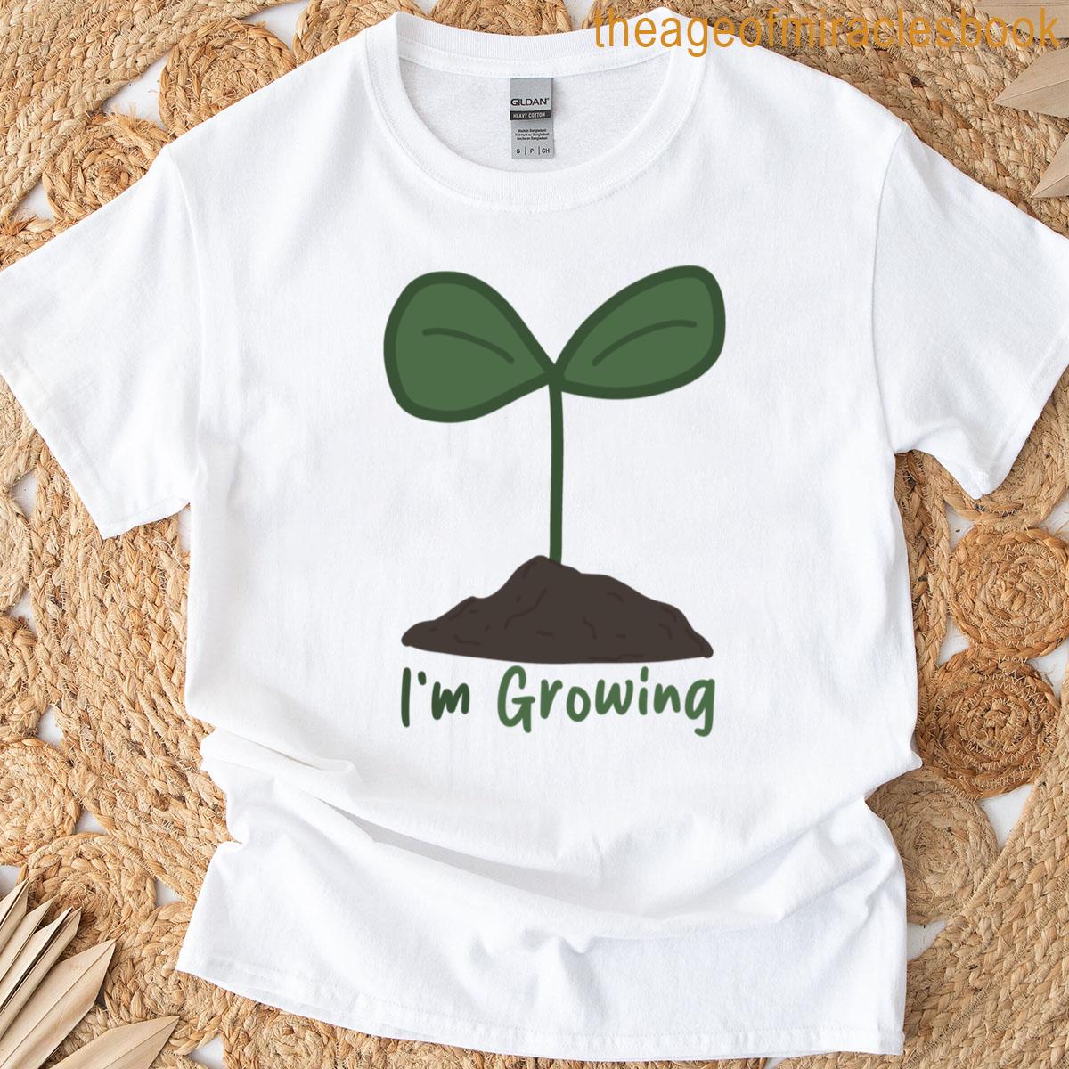 Plant With Im Growing Text Oversized T-shirt