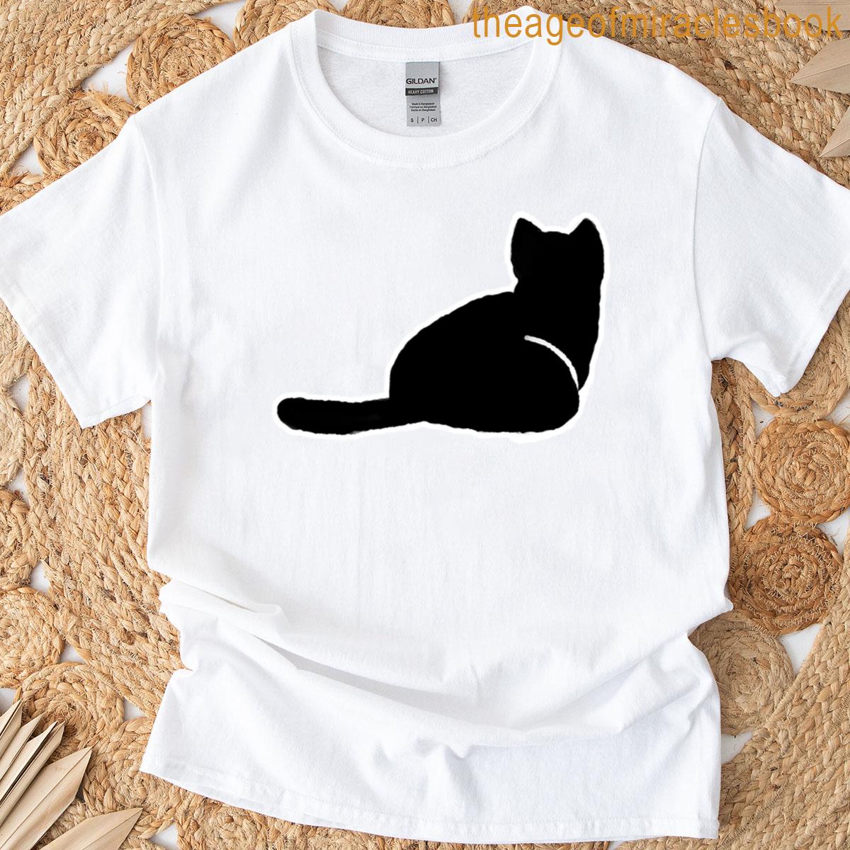 Simple Black Cat Back T-shirt
