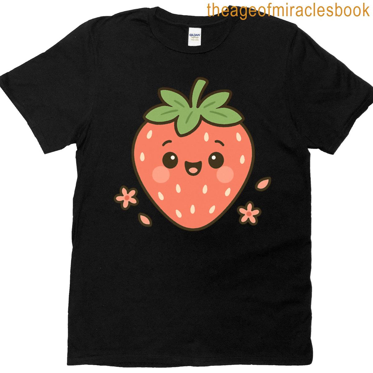 Smiling Strawberry Kawaii Fruit T-shirt