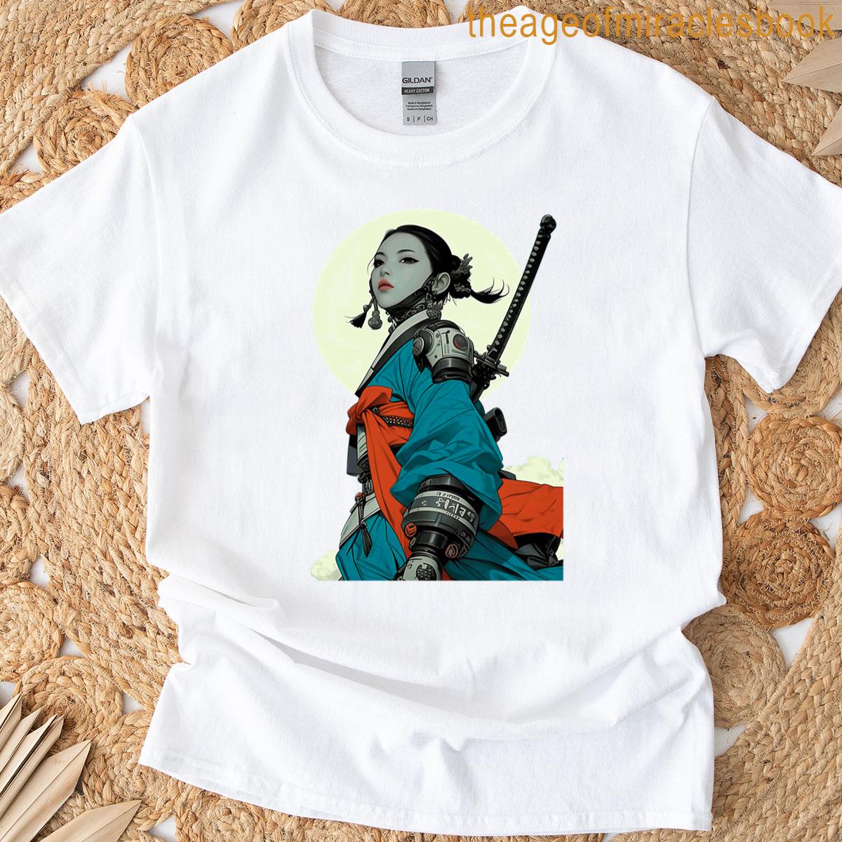 Aesthetic Samurai Cyborg Geisha T-shirt