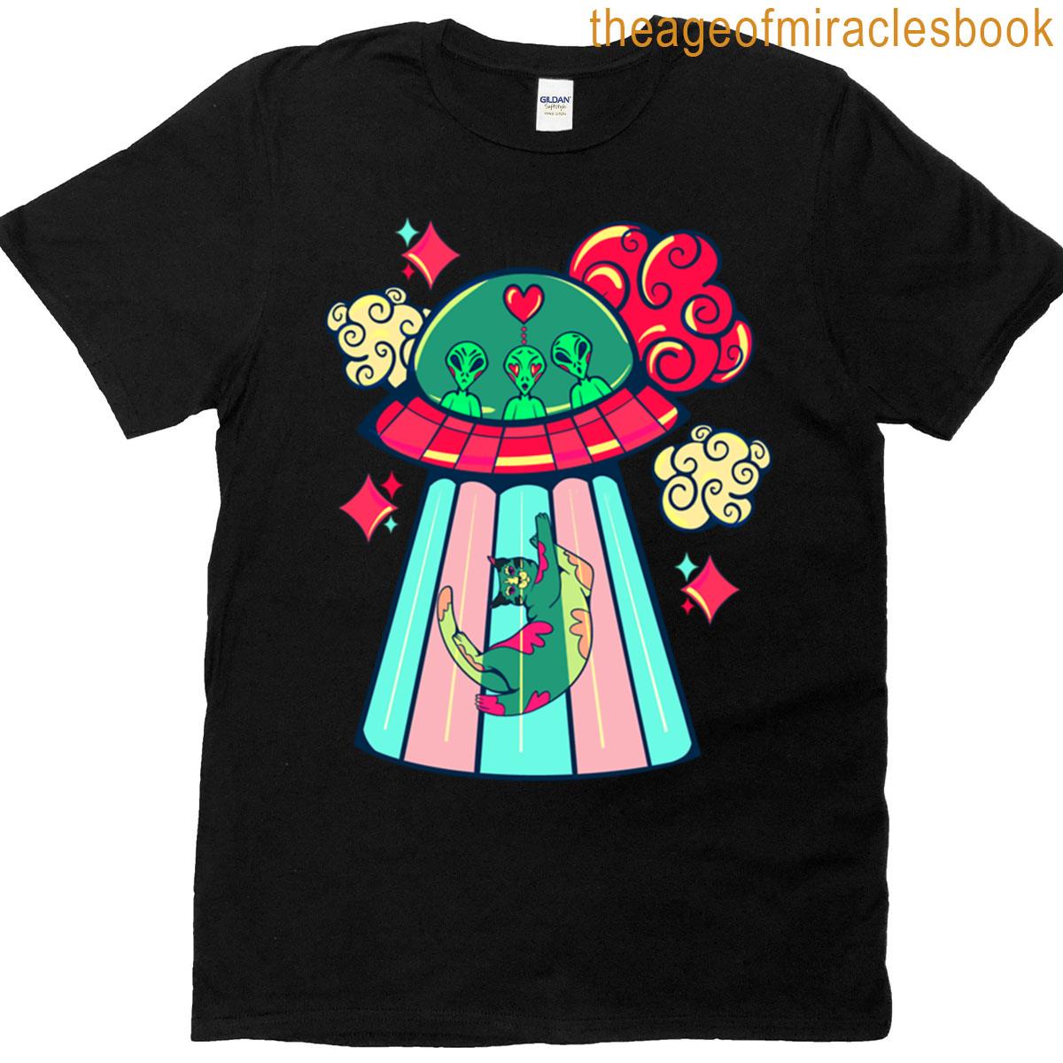 Cat Abduction Ufo 2 T-shirt