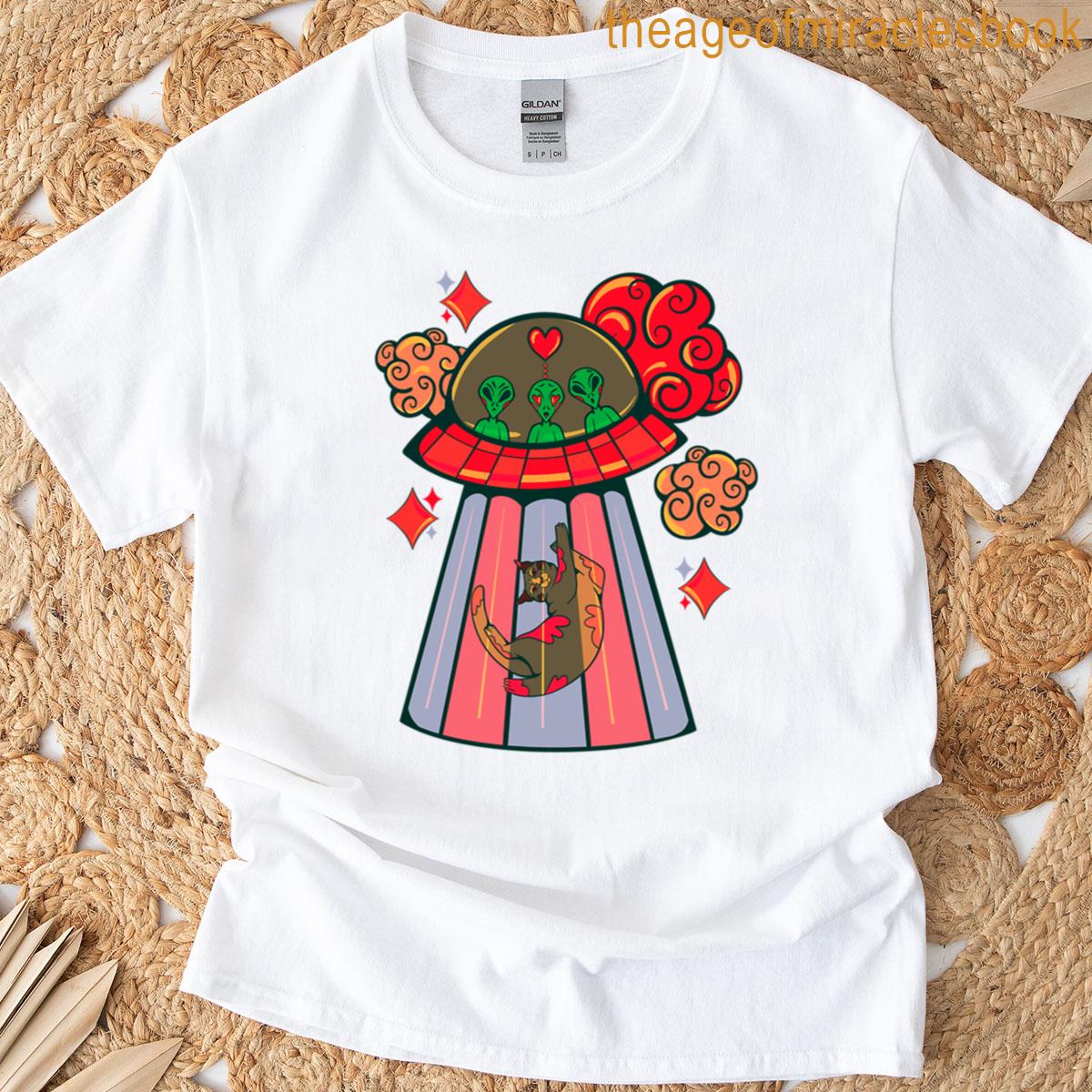 Cat Abduction Ufo T-shirt