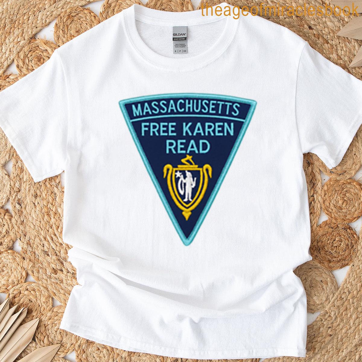 Free Karen Read Massachusetts Patch Style T-shirt