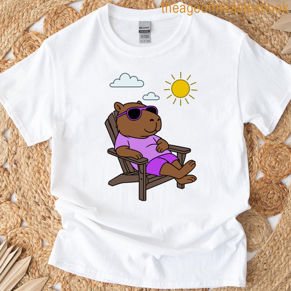 Summer Chill Capybara – Violet T-shirt