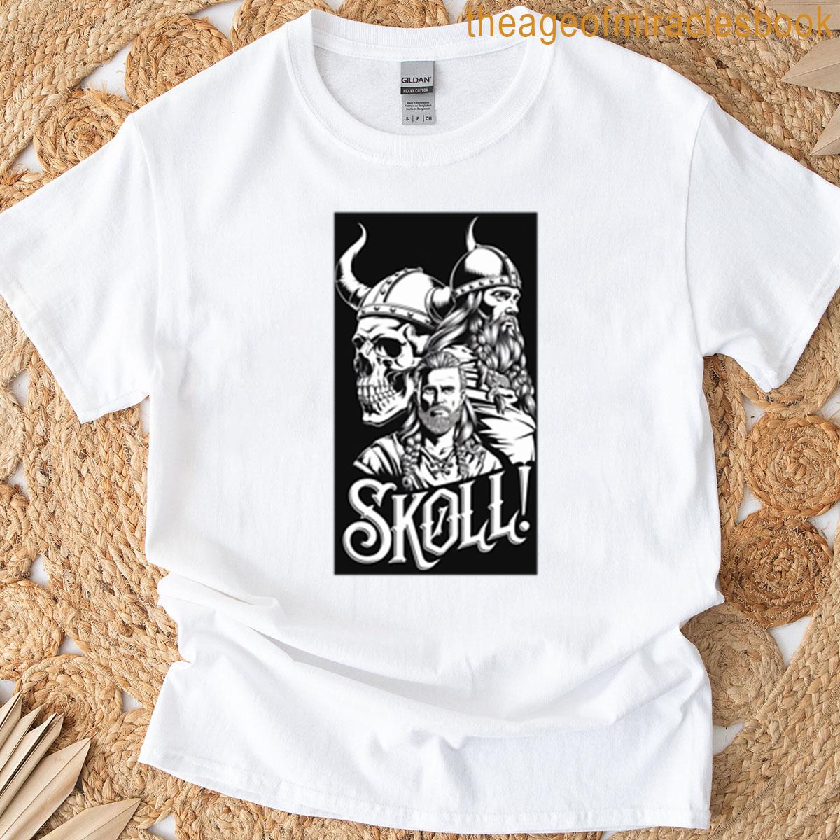 Three Vikings Skull Skoll Tribute Oversized T-shirt