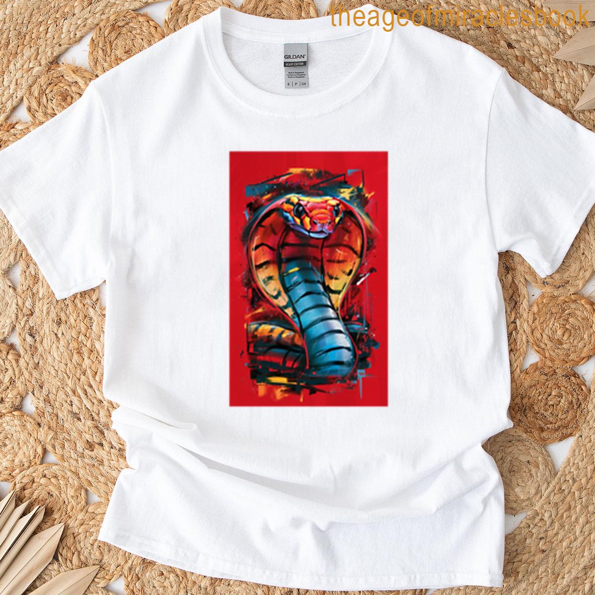 Vibrant Cobra King Snake Art T-shirt