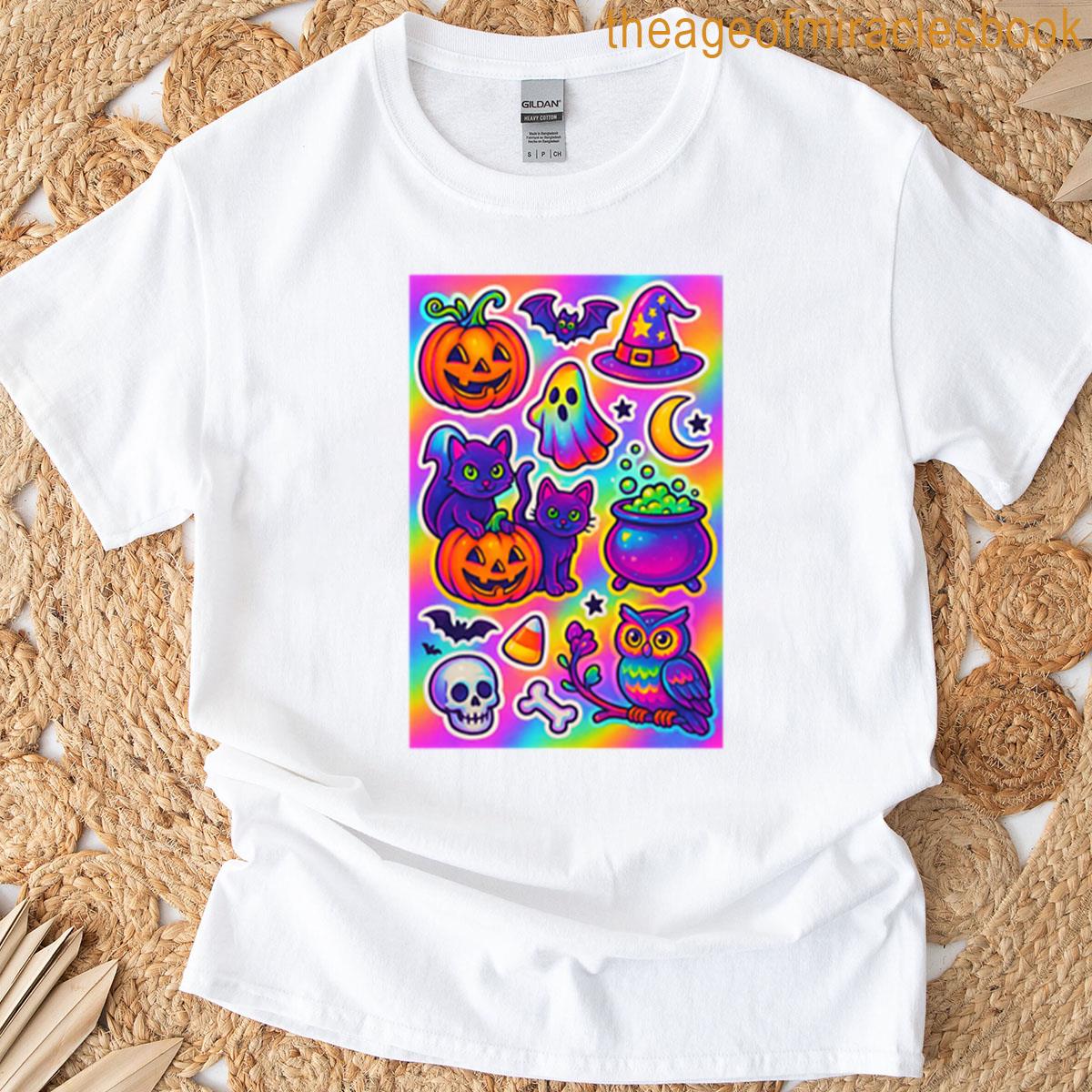 Bright 90s Halloween Sticker Sheet T-shirt