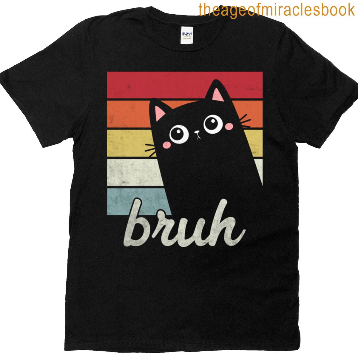 Bruh Funny Cat Meme Sunset T-shirt
