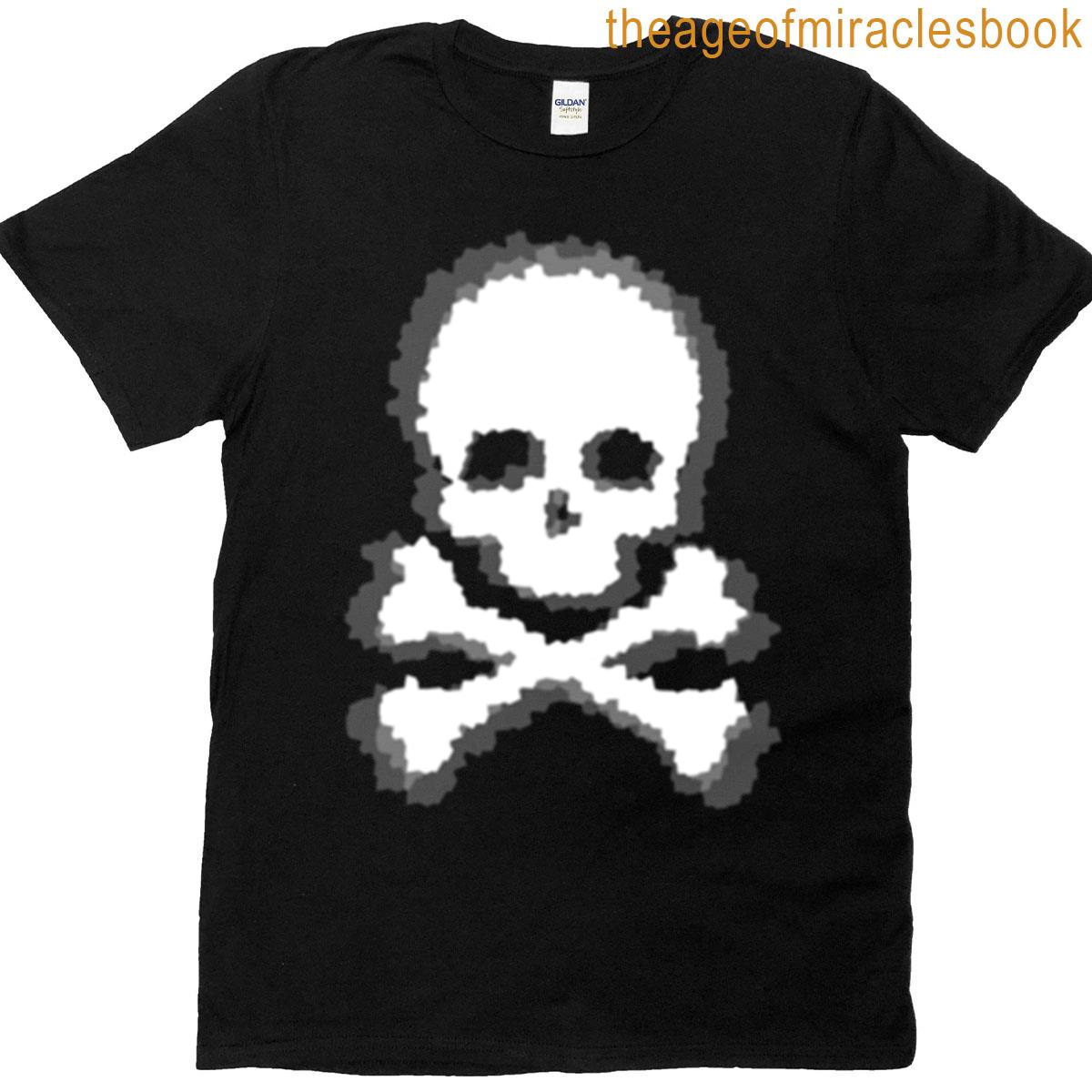 Jolly Roger White Crystal Pixels Oversized T-shirt