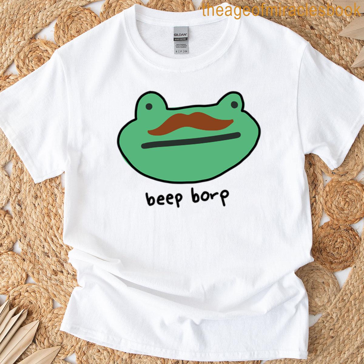 Mustache Beep Borp Frog T-shirt