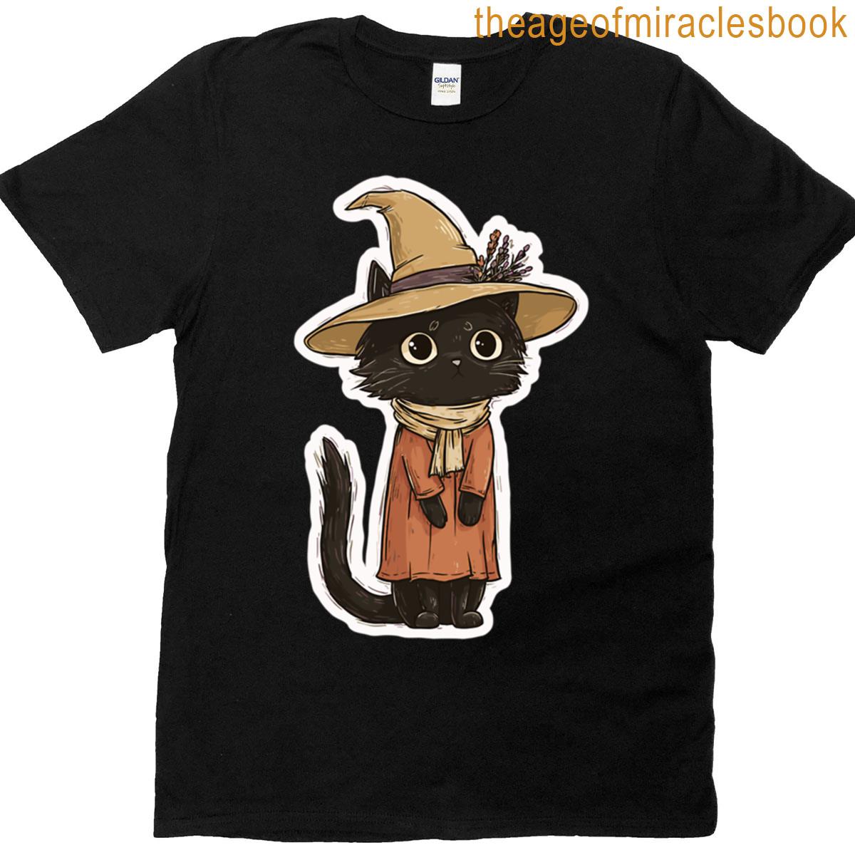 Spooky Witchy Black Cat T-shirt