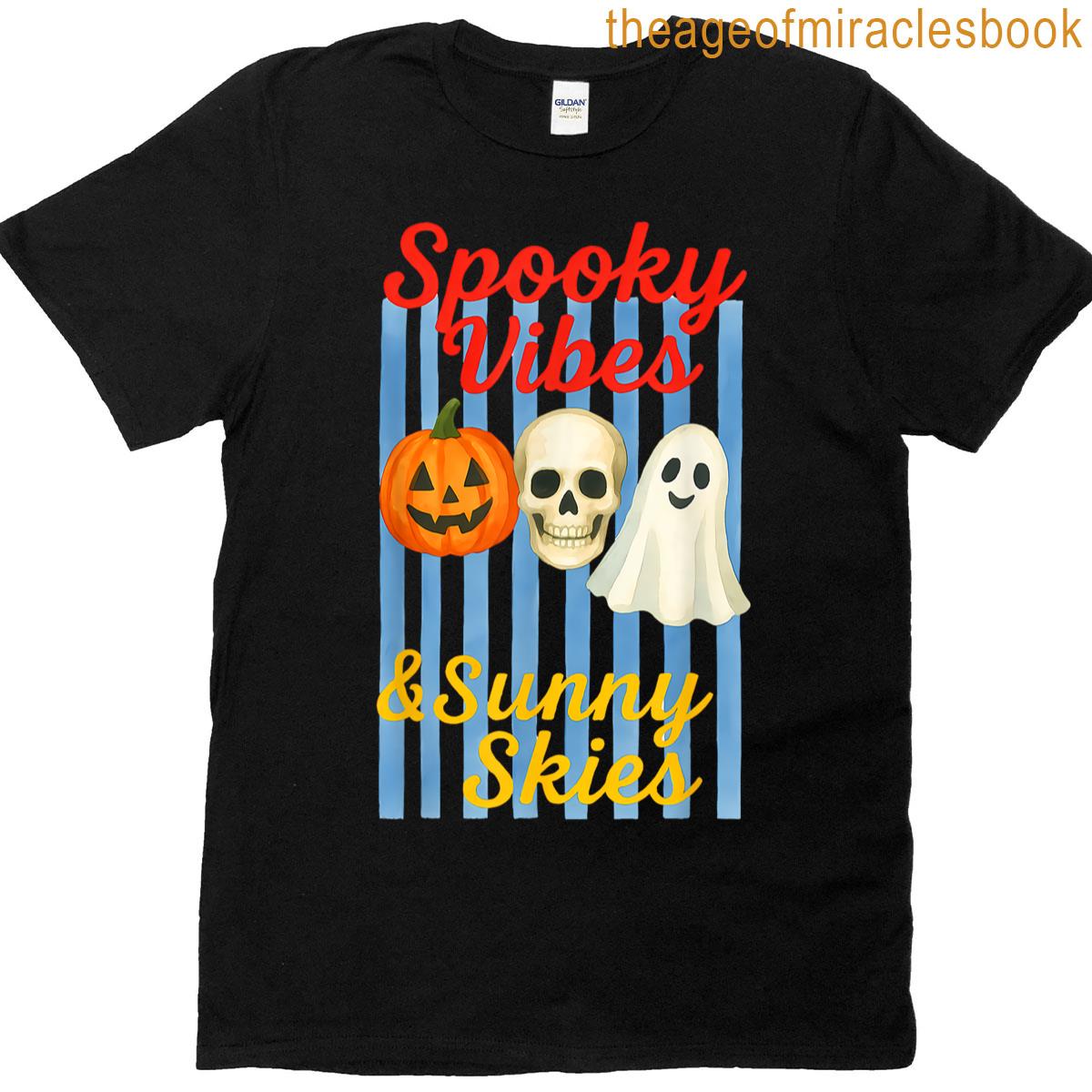 Summerween Pumpkin Skull Ghost Funny Halloween T-shirt