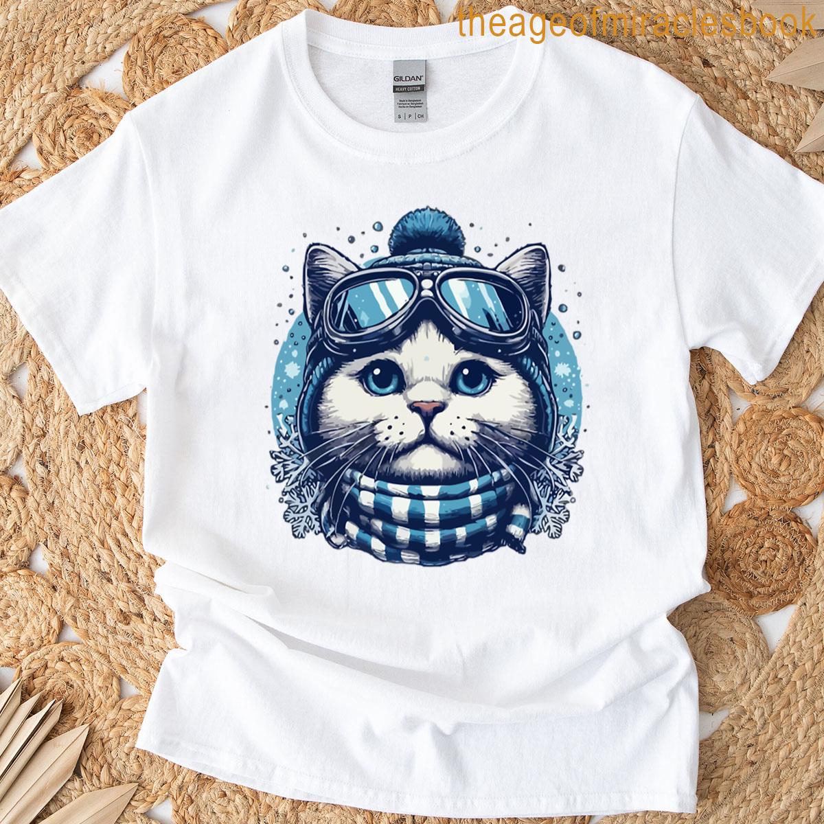 Winter Ski Cat Oversized T-shirt