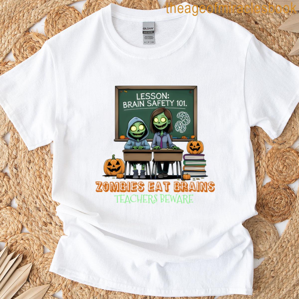 Zombies Eat Brains Teachers Beware Active T-shirt Zombies Eat Brains Teachers Beware Active T-shirt